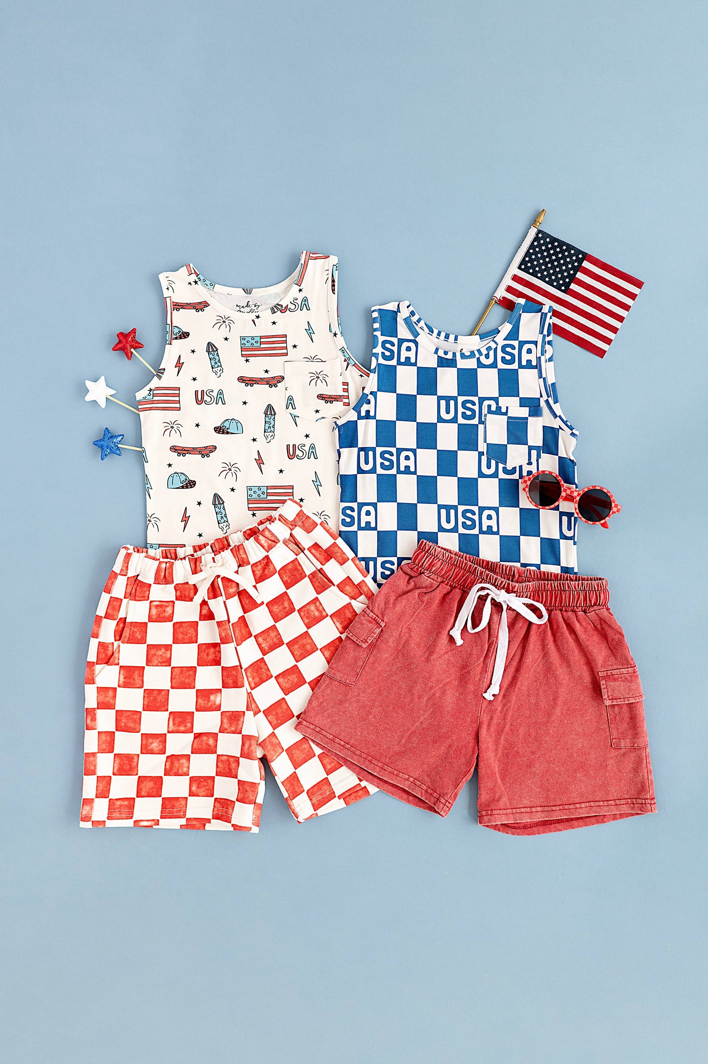 Red Check Shorts