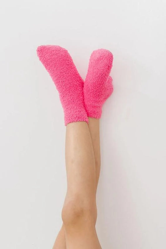 Bright Pink Cozy Socks