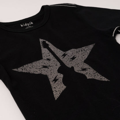 Vinyl Guitar Contrast Stitch Tee