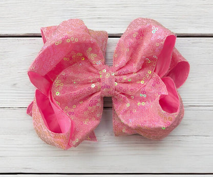 Gold Sequin Hair Bow