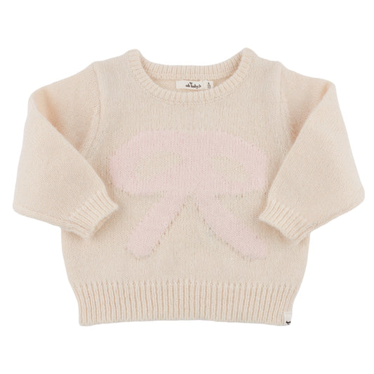Baby Pink Bow Crew Neck Sweater