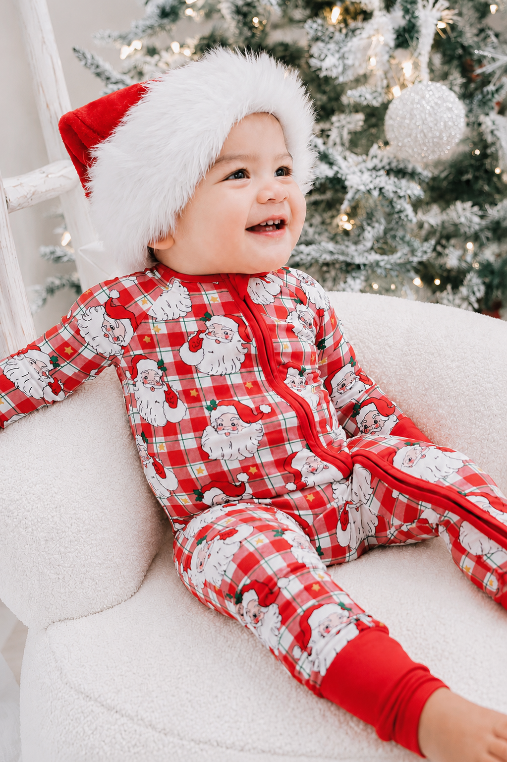 Cozy Claus Bamboo Convertible Zipper Romper