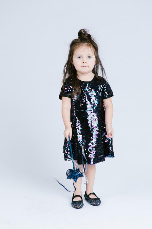 Black Multi Sequin Dress
