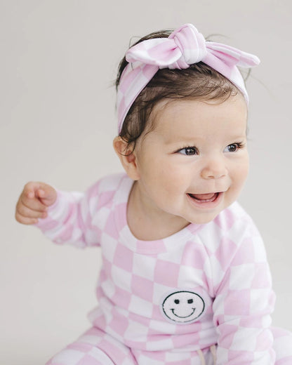 Pink Checkered Smiley Lounge Set