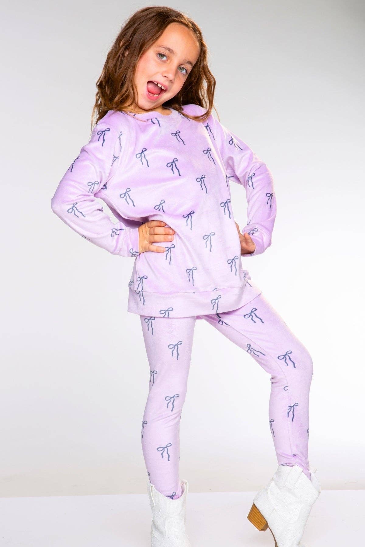 Long Sleeve Velour Set in Pink Stars