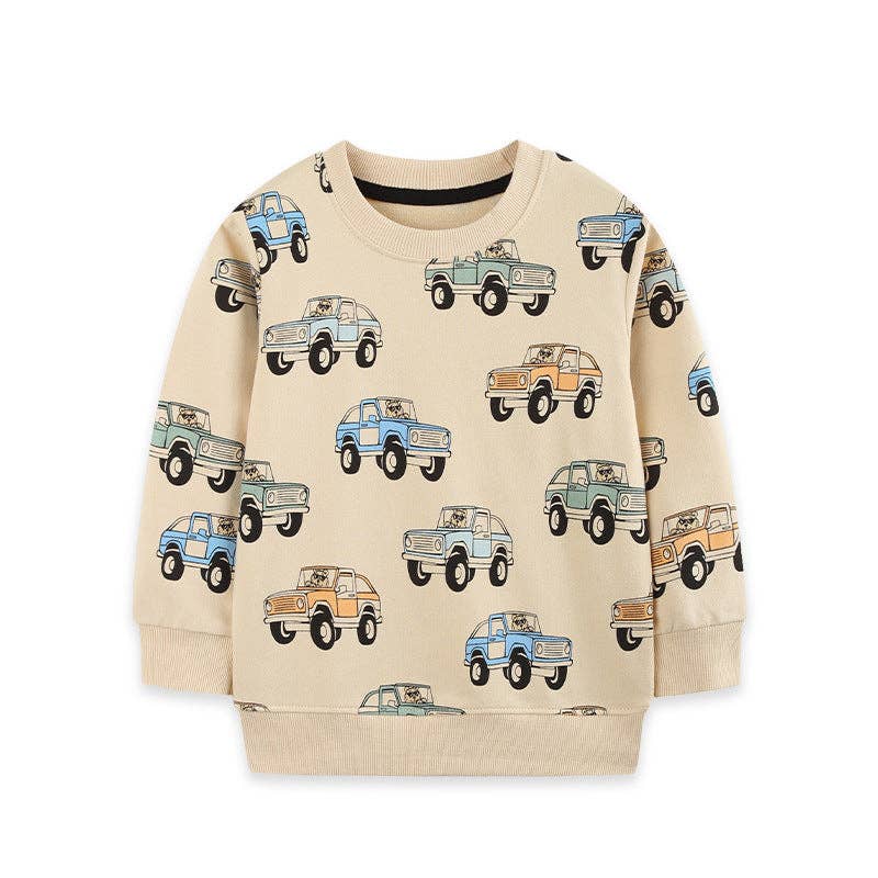 Cartoon Car Graphic Sweatshirt