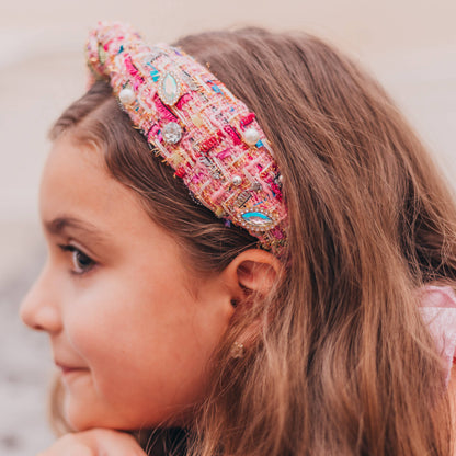 Pink Embellished Knot Headband