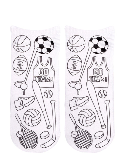 Sports Fan Coloring Socks