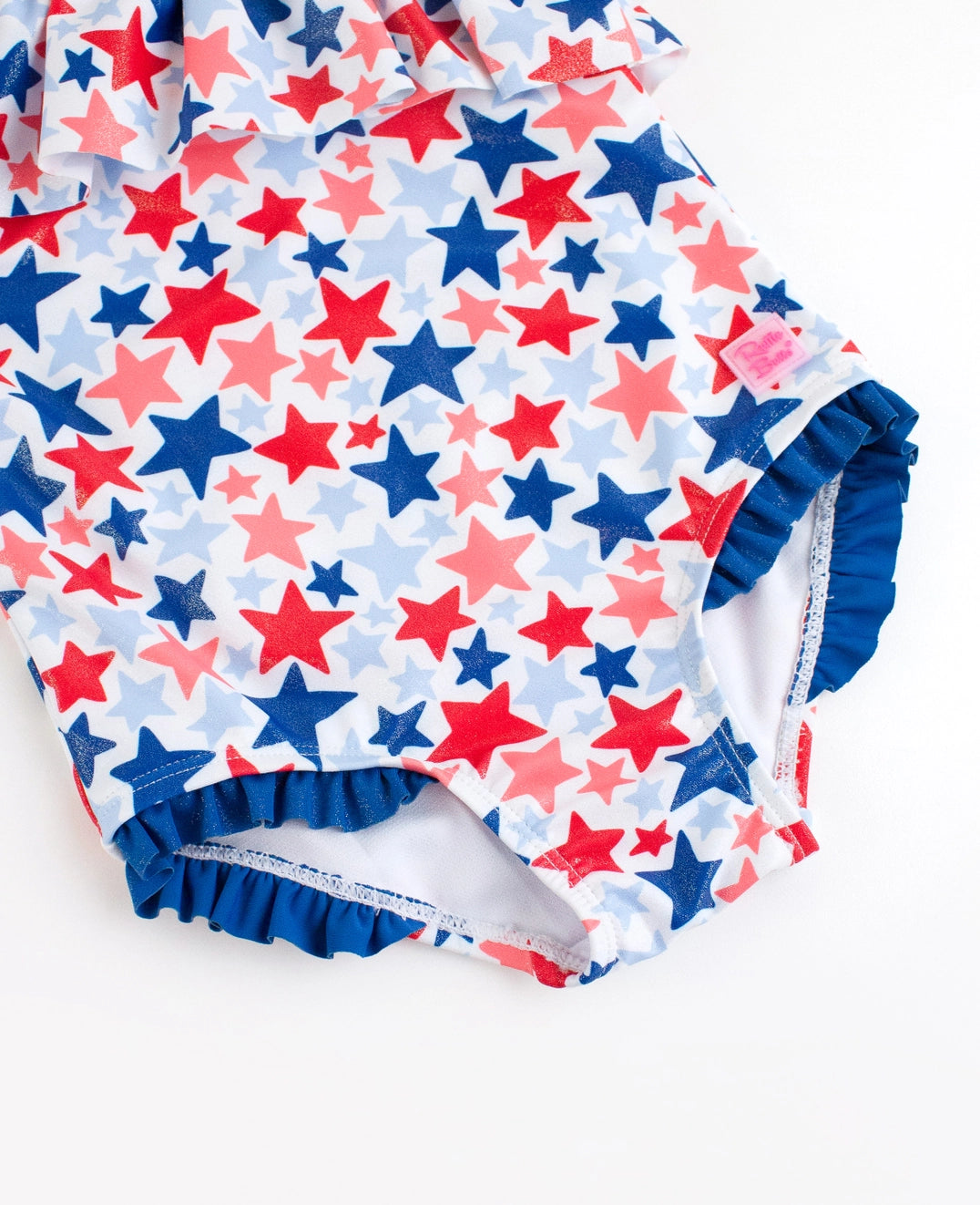 Star Spangled Shoulder Ruffle One Piece Suit