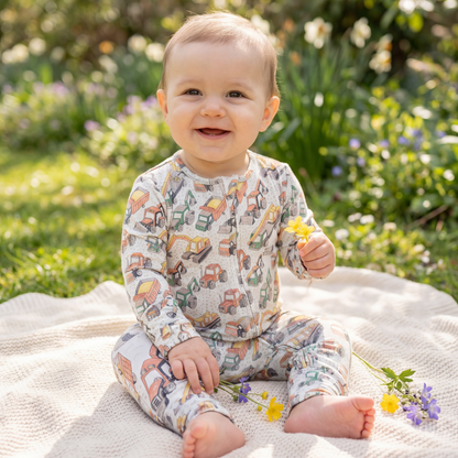 Busy Building Bamboo Convertible Romper