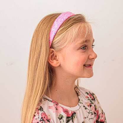 Pink Glitter Tapered Headband