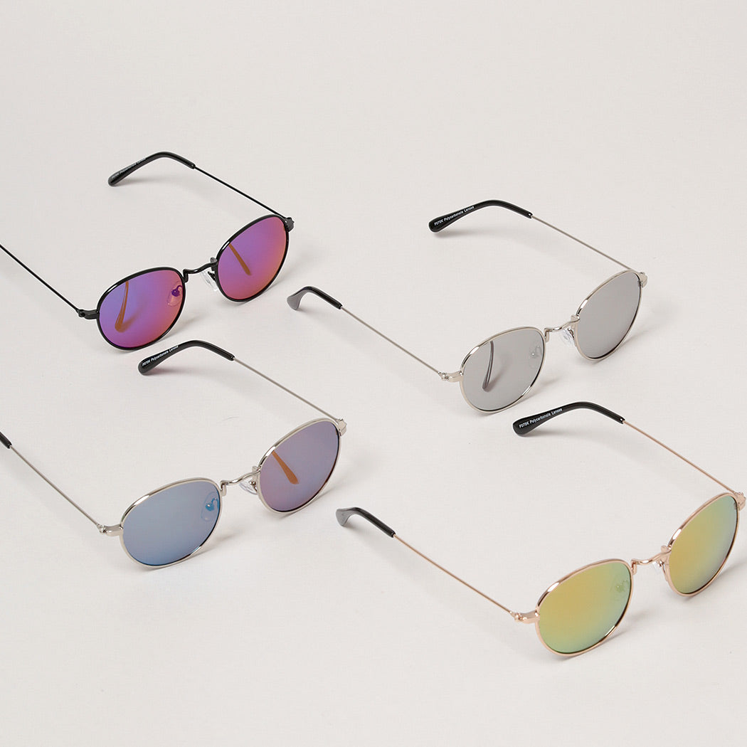 Mirrored Lens Aviator Sunglasses