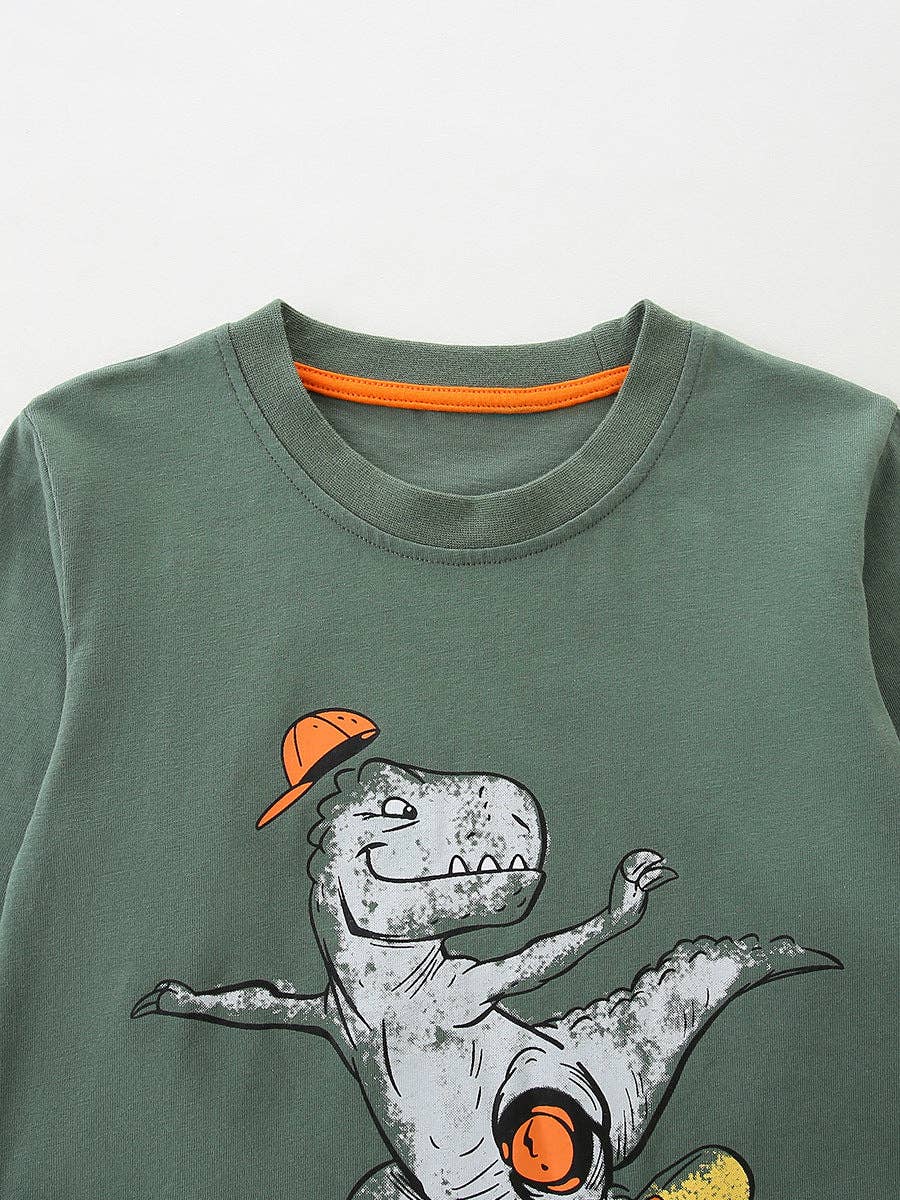 Dino Skater Printed L/S Shirt