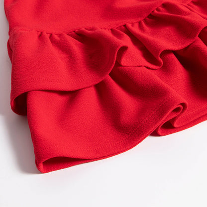 Red Peppy Ruffle Skirt