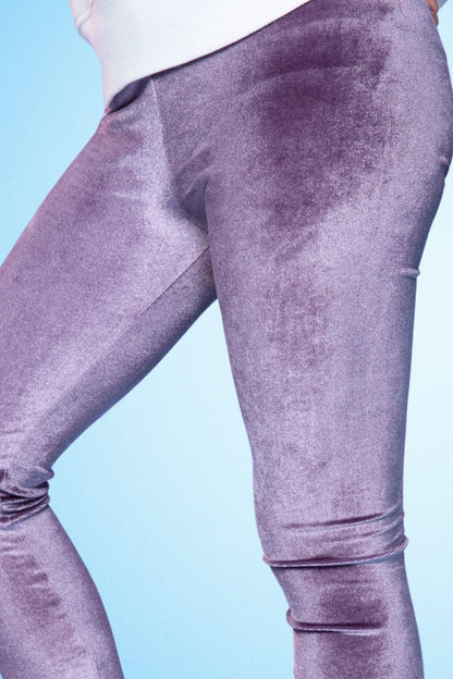 Purple Velour Long Legging