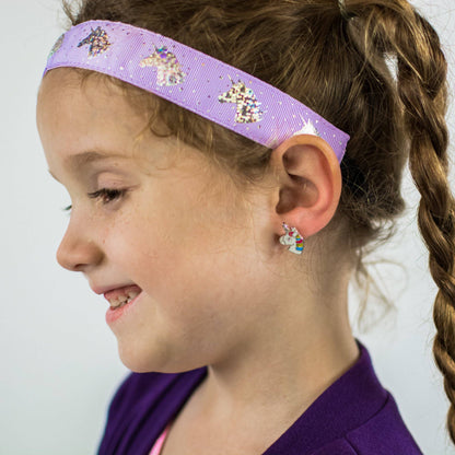 Adjustable No Slip Purple Unicorn Headband