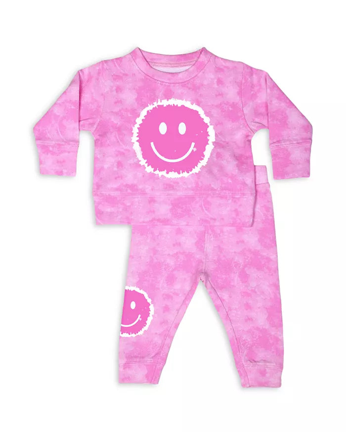 Pink Tie Dye Smiley Set (Infant)