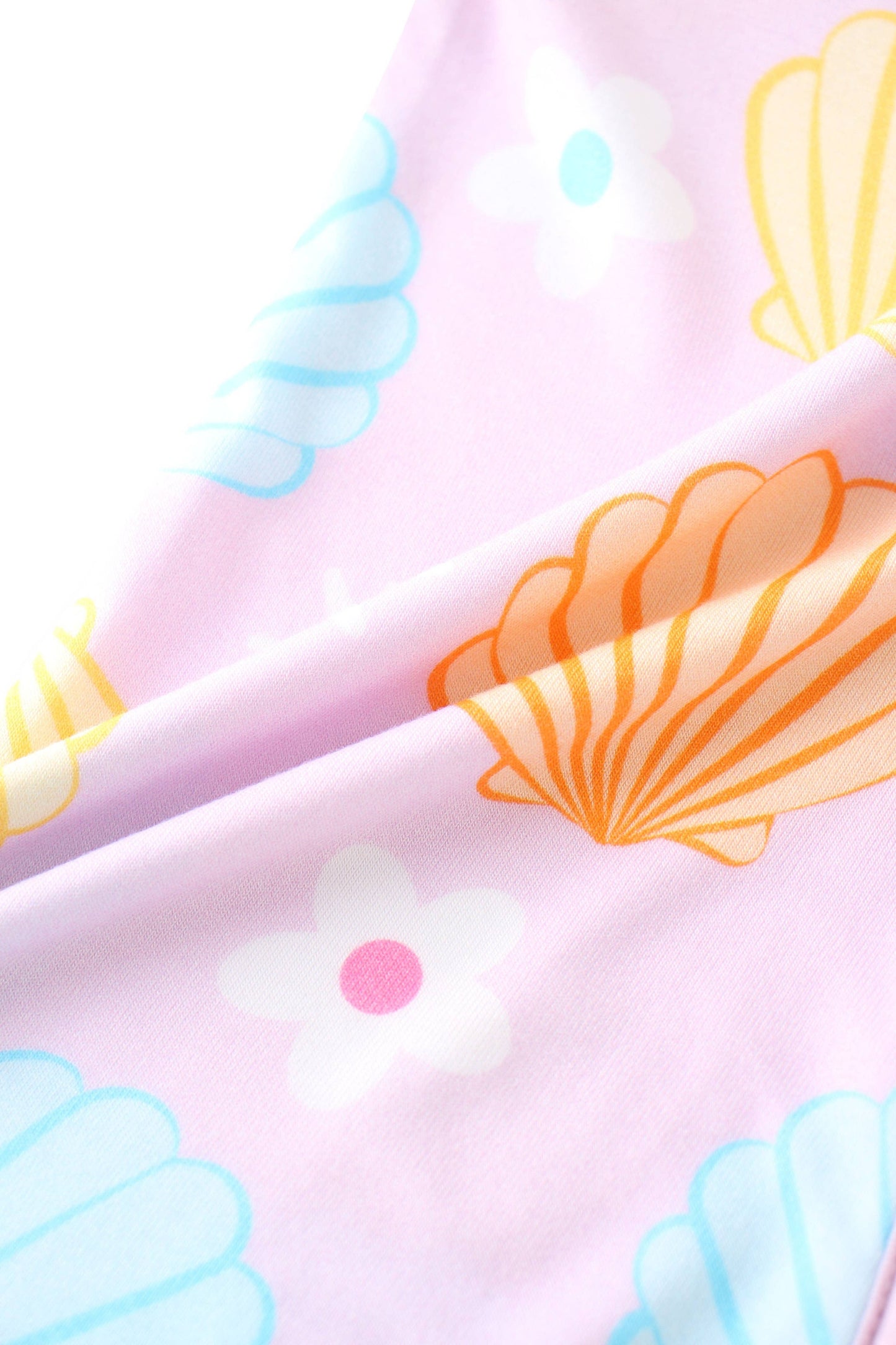 PoshTOT Seashells Bamboo Convertible Zip Romper