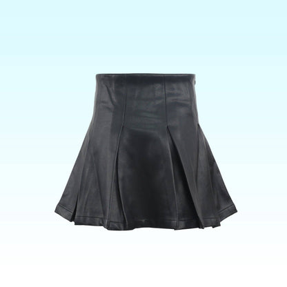 Vegan Leather Bow Gem Skirt