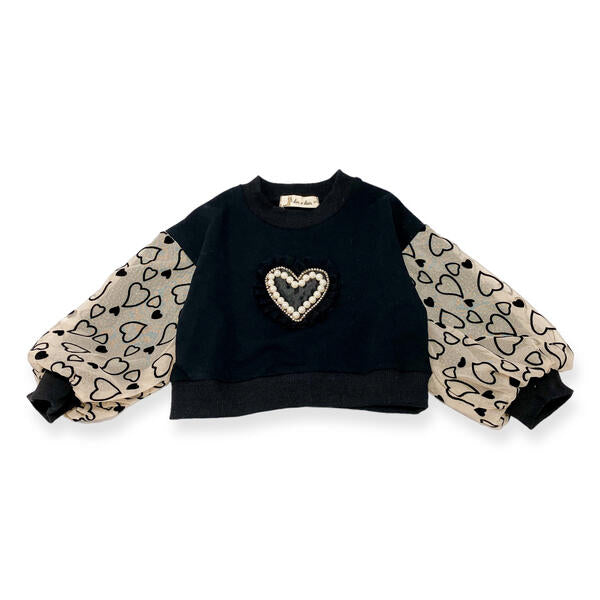 Heart Embellished Top + Skegging Set