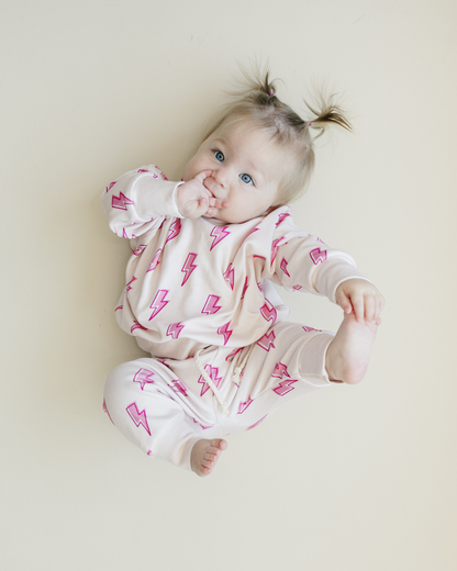 Pink Bolts Baby Jogger Set
