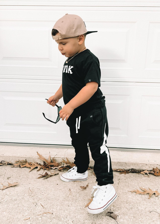 Black Lightning Bolt Joggers