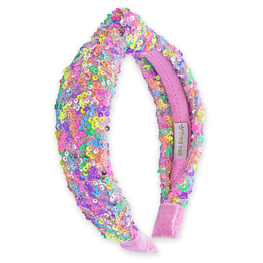 Rainbow Sequin Knot Headband