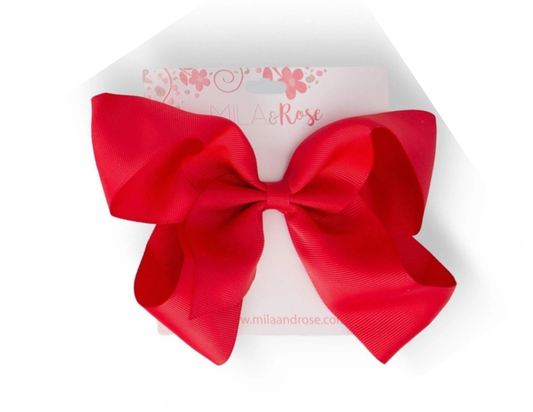 Medium Grosgrain Bow in Red
