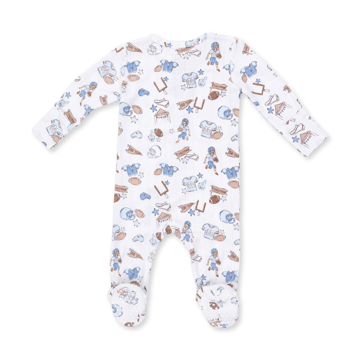 Football Nursery Bamboo Zipper Footie