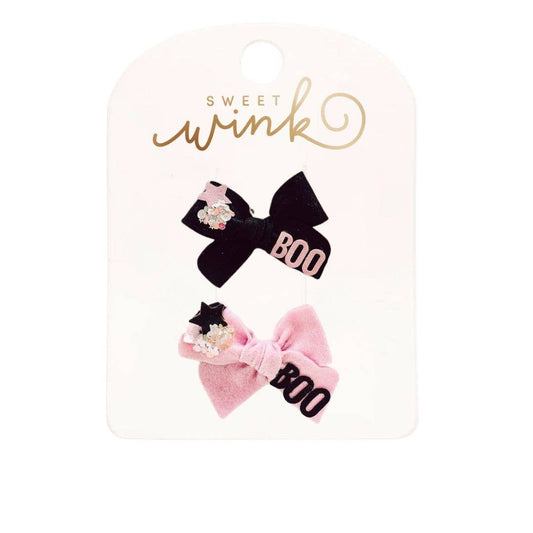 Boo Bows Halloween Clip Set