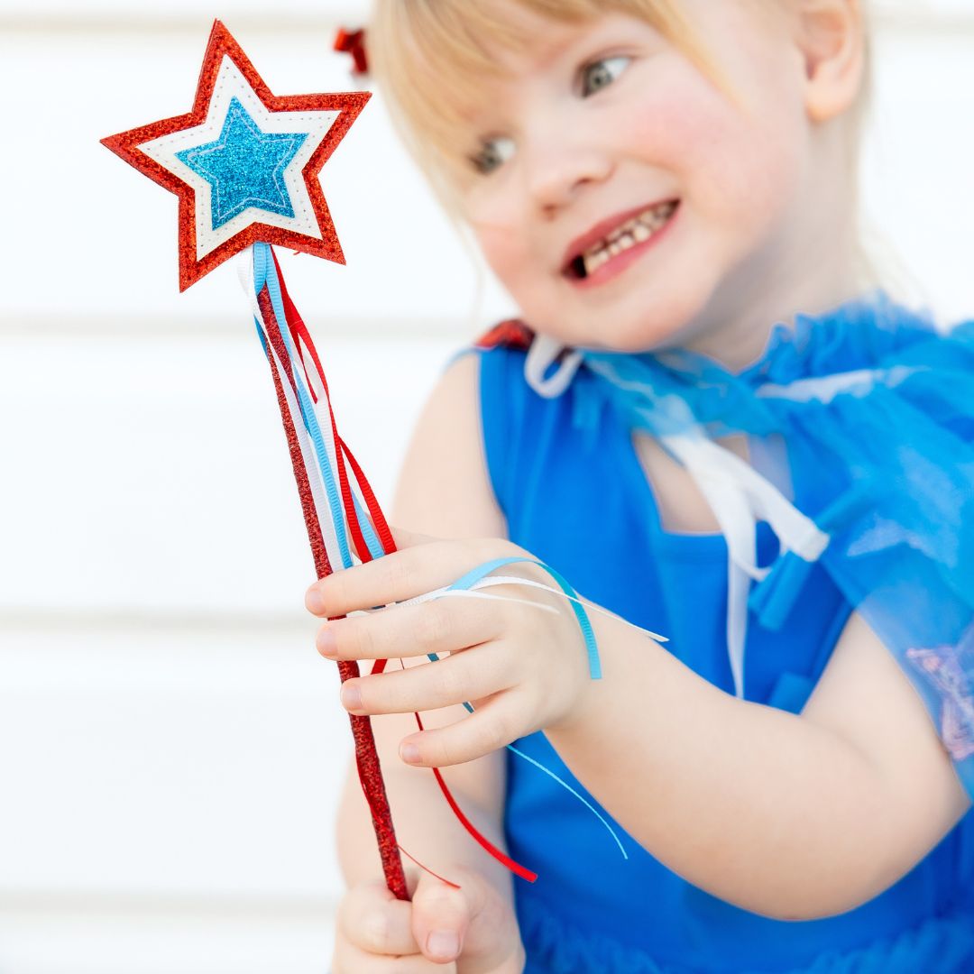 Red White + Blue Star Wand