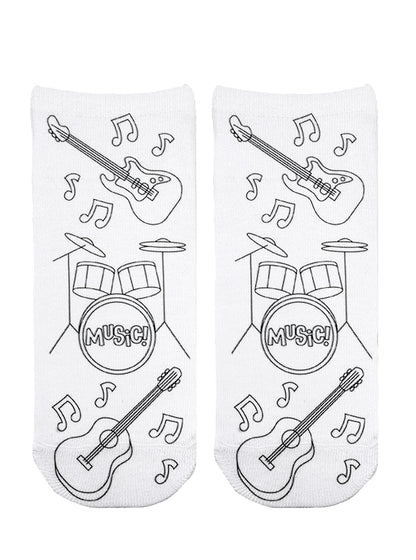 Musical Instruments Coloring Socks