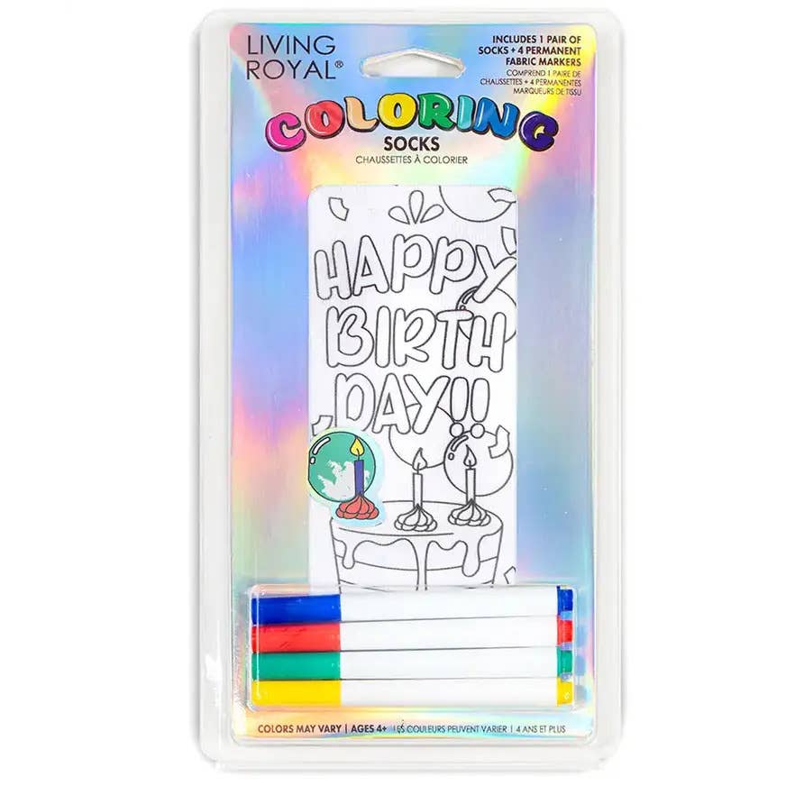 Birthday Coloring Socks
