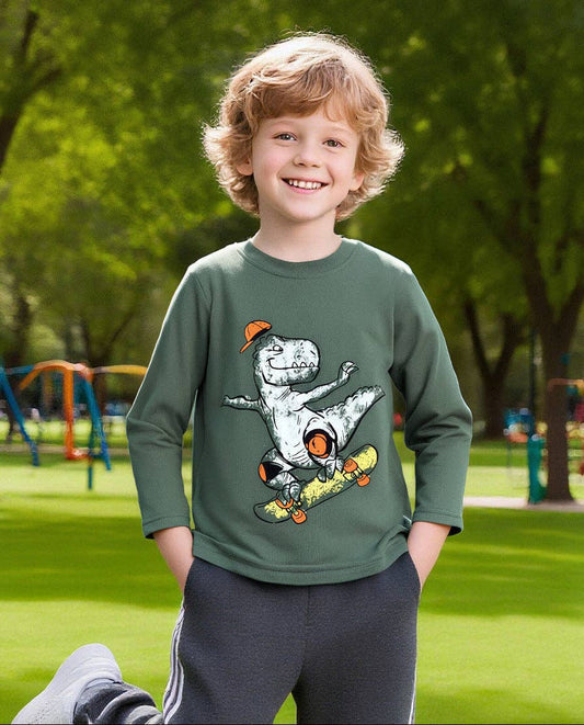 Dino Skater Printed L/S Shirt