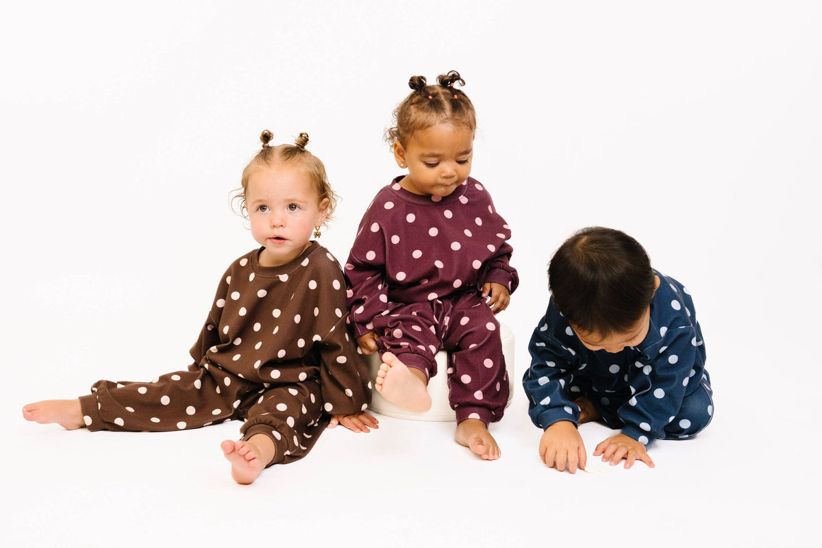 Navy Polka Dot Set