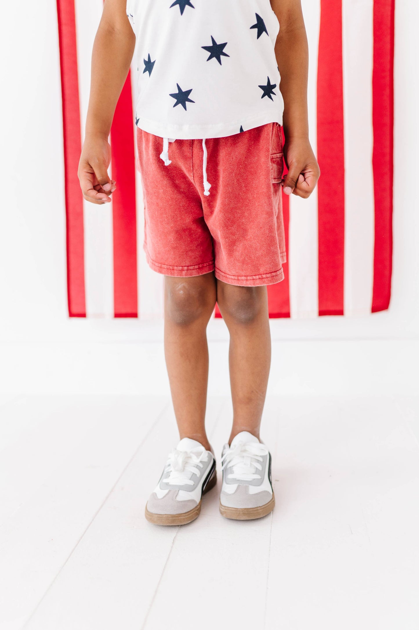 Red Vintage Cargo Shorts