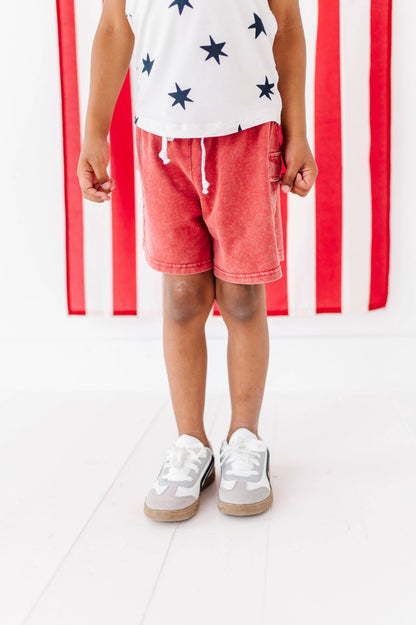 Red Vintage Cargo Shorts