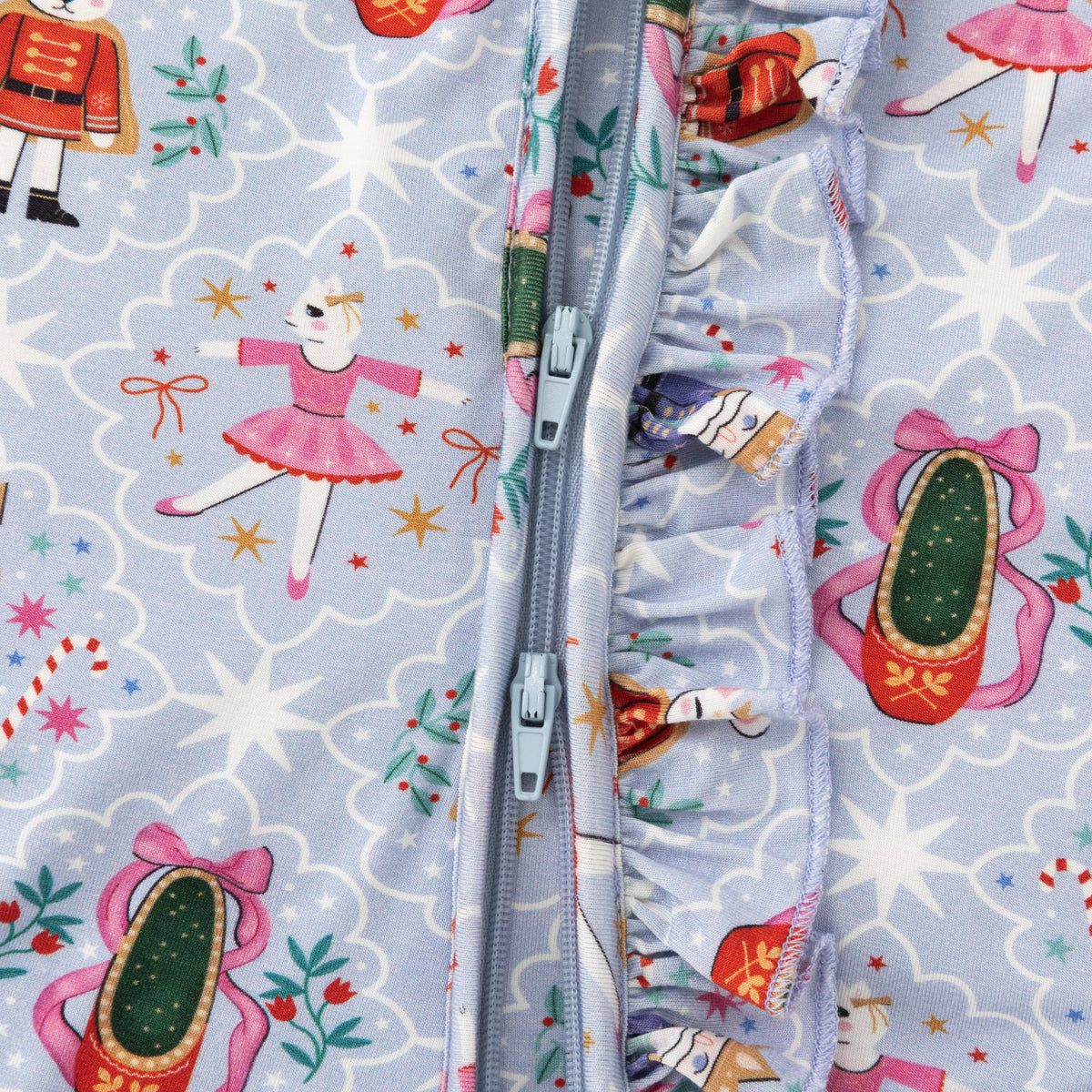 Sugar Plum Bamboo Ruffle Convertible Zip Footie