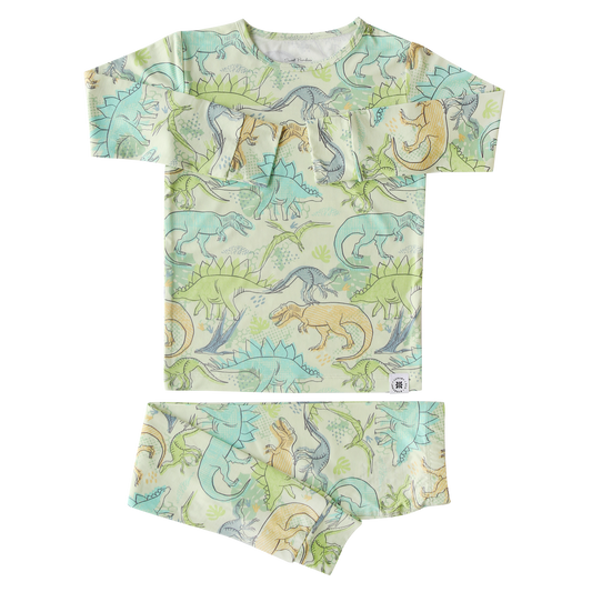 Neon Dino Bamboo Pajama Set