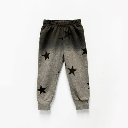 Gray Ombré Star Zip Hoodie Set