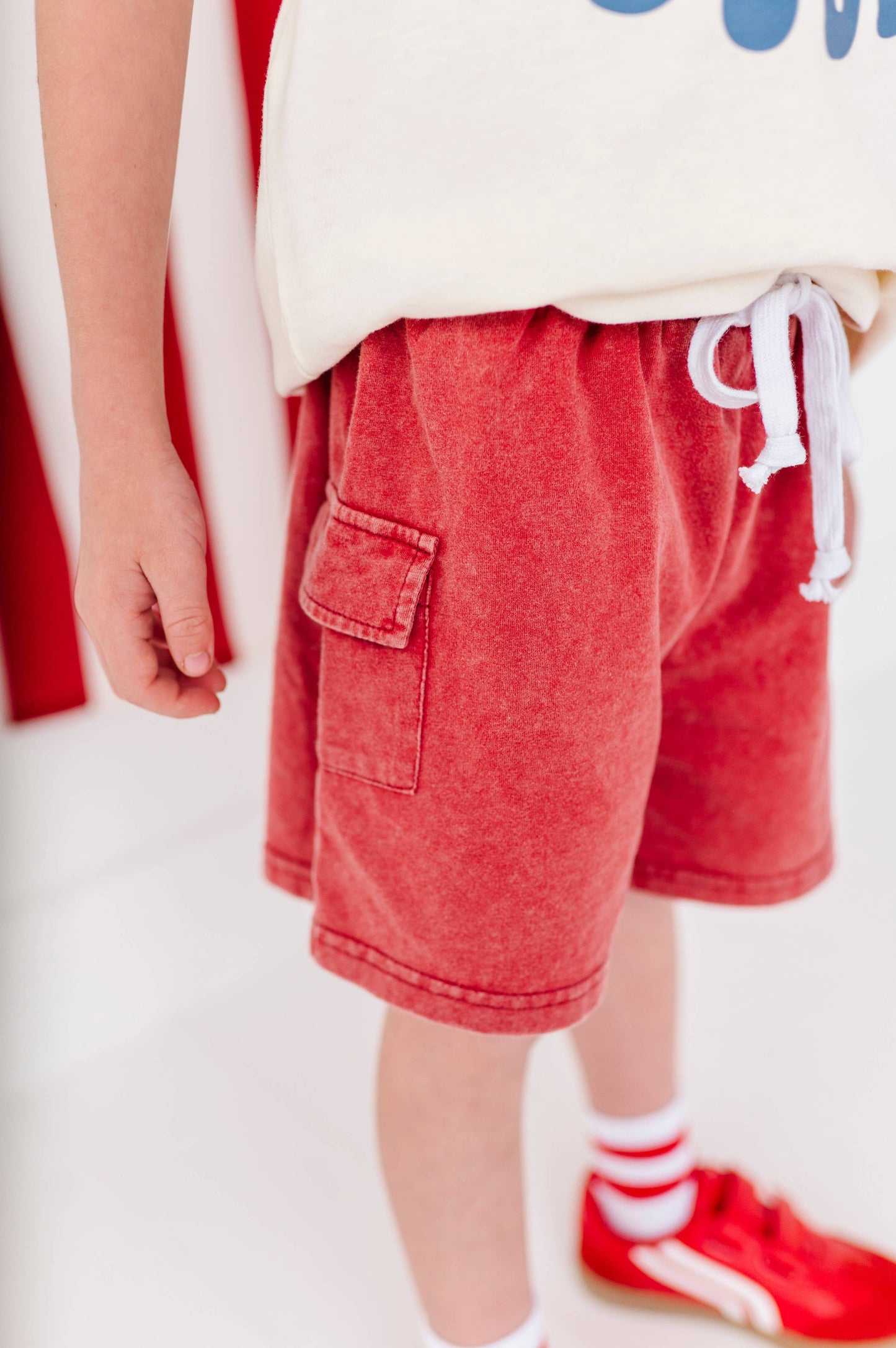 Red Vintage Cargo Shorts