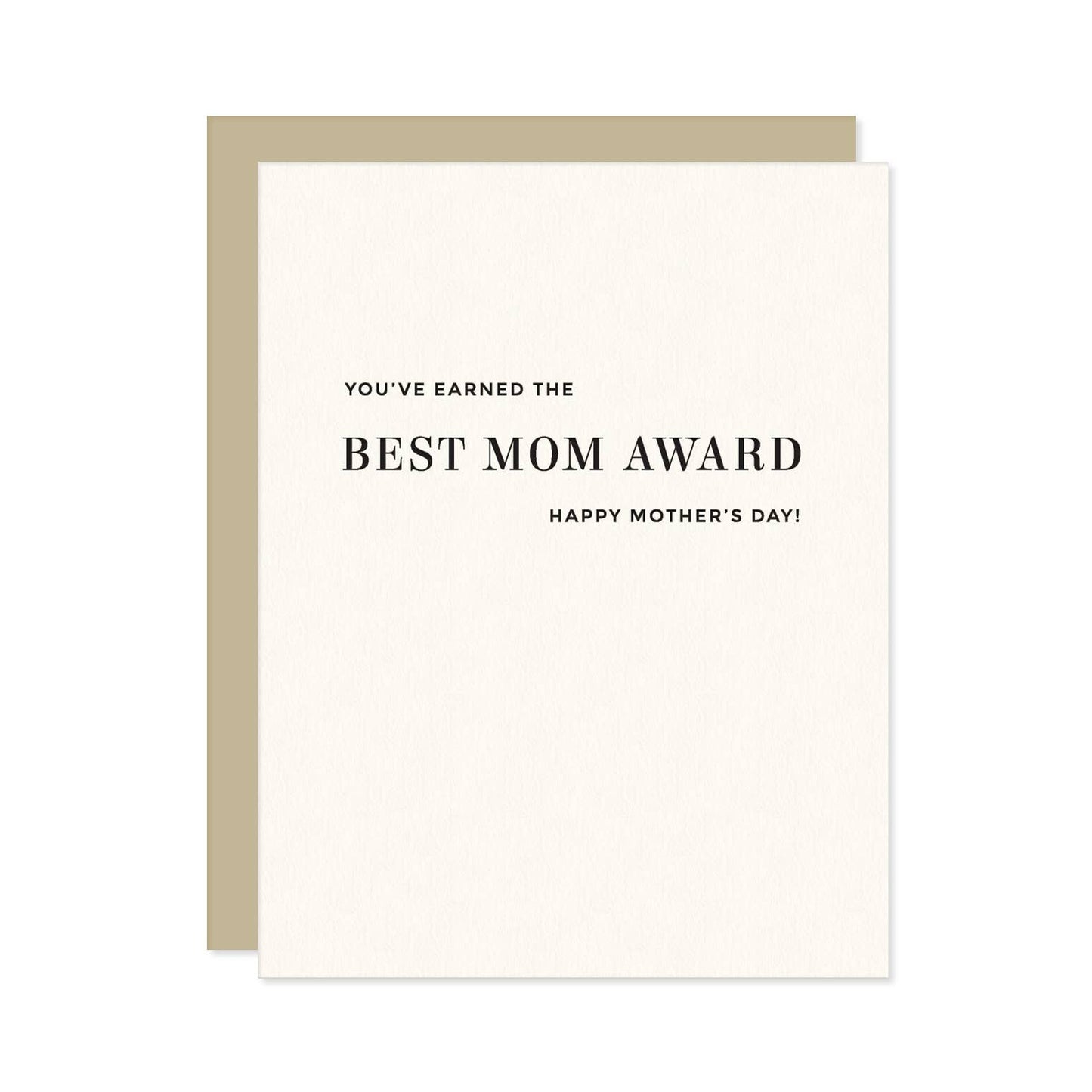 Best Mom Award Letterpress Card