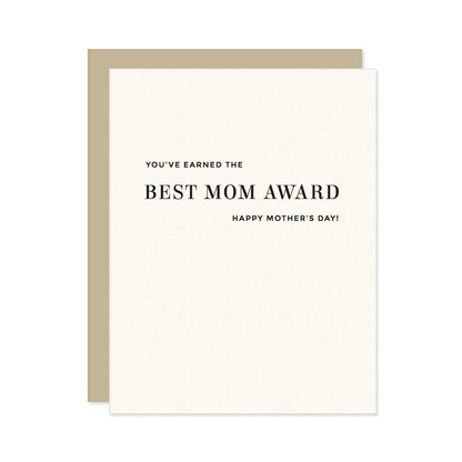 Best Mom Award Letterpress Card