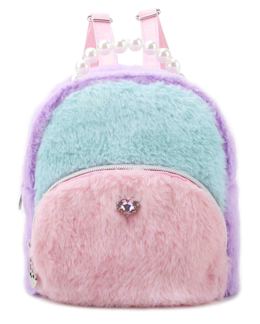 Plush Colorblocked Micro Mini Backpack