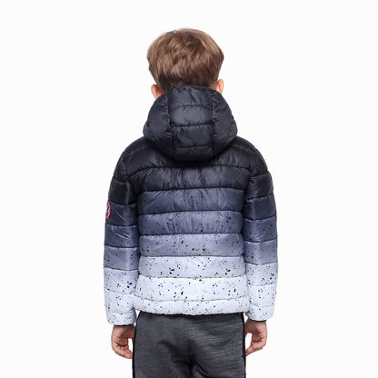 Dark Grey Space Reversible Light Puffer Coat