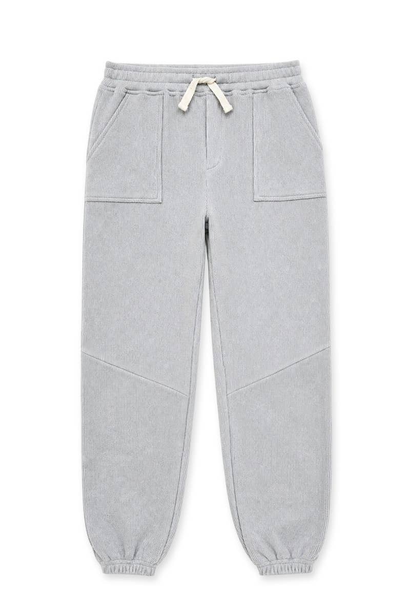 Grey Waffle Knit Jogger Pants
