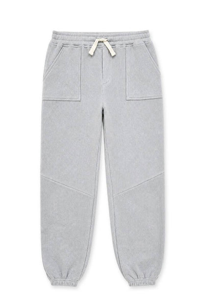 Grey Waffle Knit Jogger Pants
