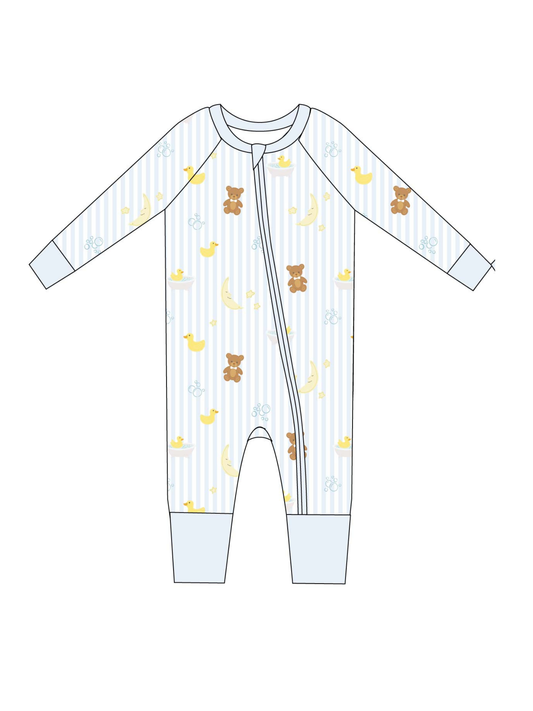 Bathtime Bubbles Bamboo Zip Romper