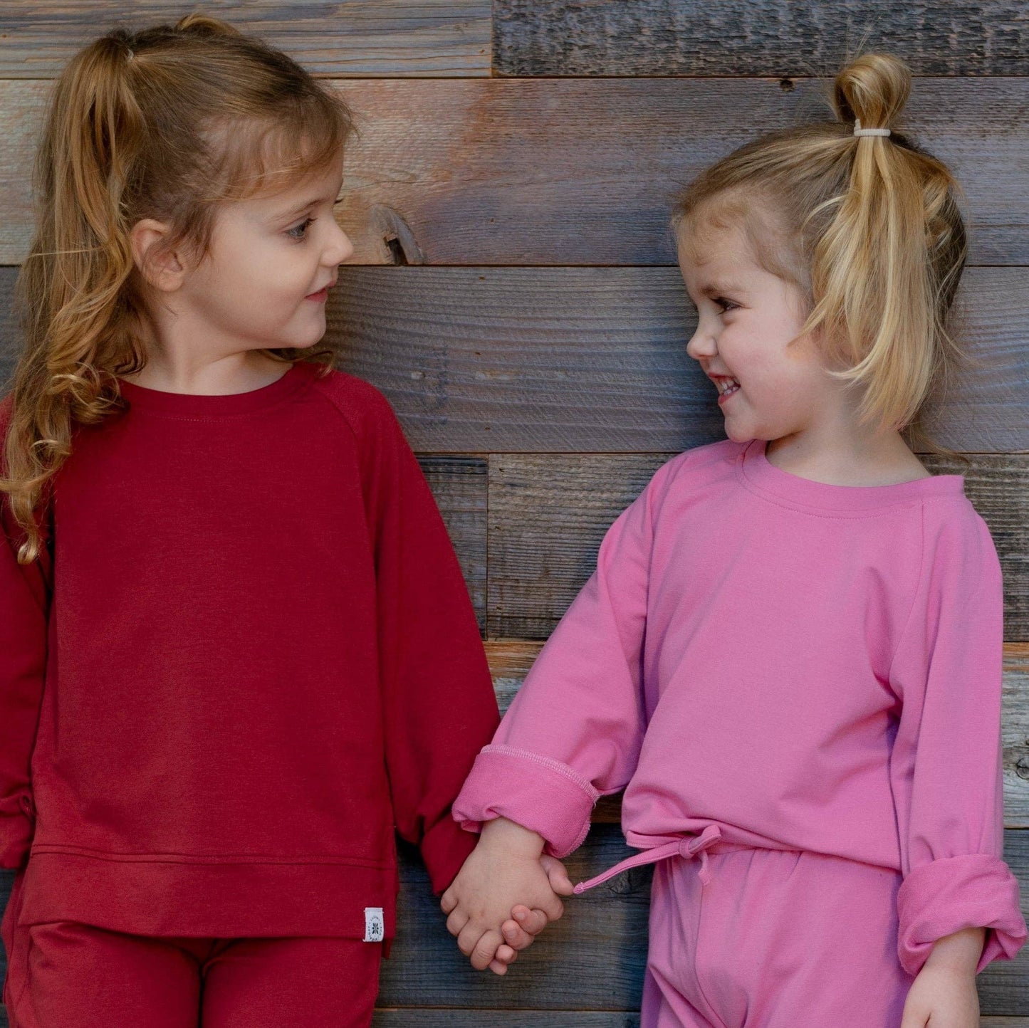 Raspberry French Terry Bamboo Crew Neck Jogger Set