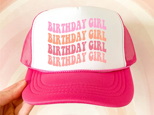 Wavy Birthday Girl Trucker Hat